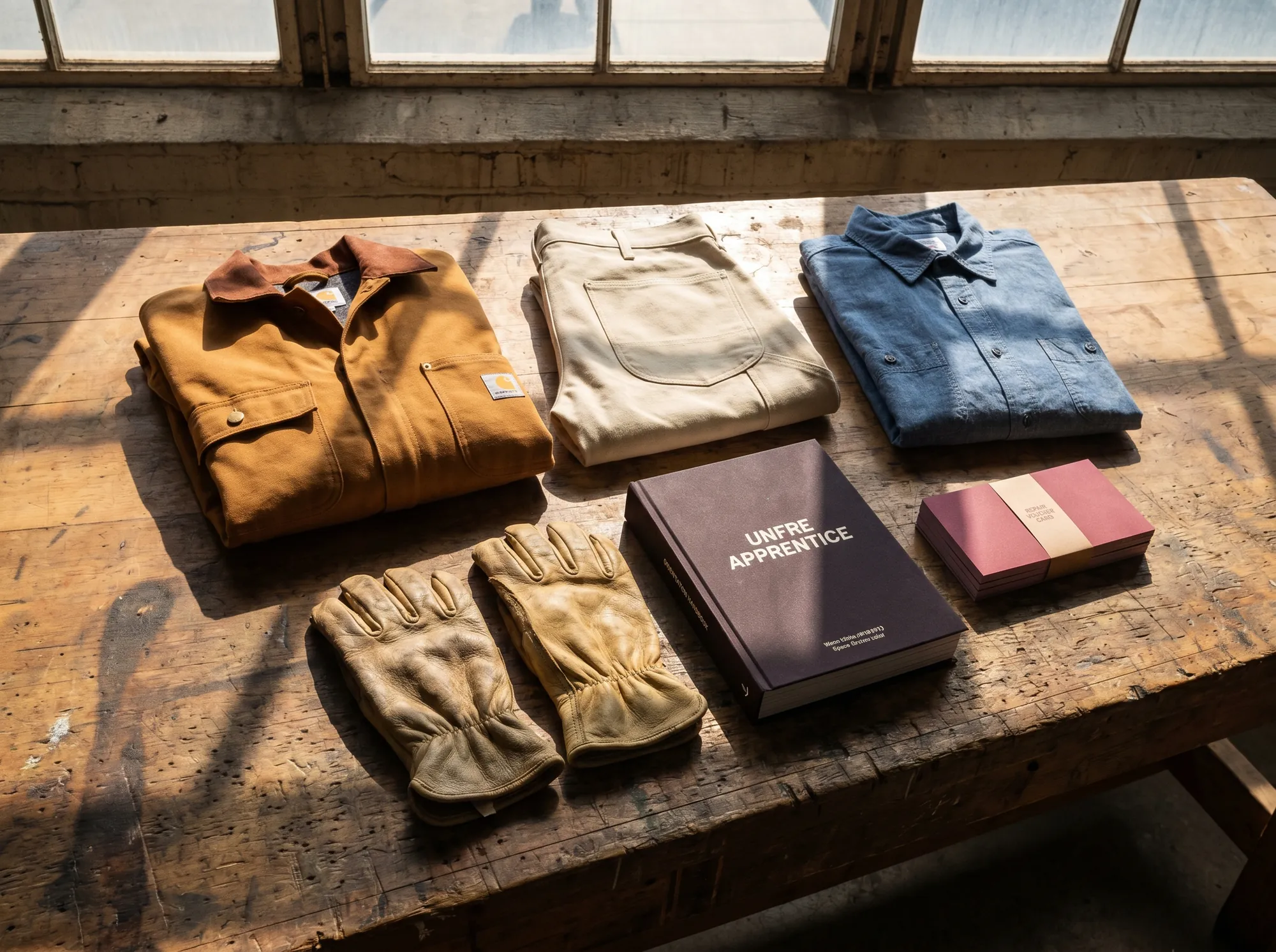 Unfre Apprentice Bundle (Apprenticeship & Trade-School Apparel Programs) — A bundled working-apparel package — coverall, pant, work shirt, gloves, repair voucher, orientation handbook — at apprentice pricing.